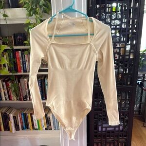 Cream Long Sleeve Bodysuit